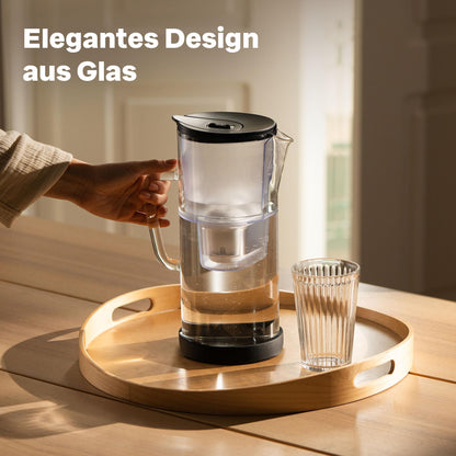 SILBERTHAL Wasser Filterkannen Set Glas 2.7 Liter inkl. 3 Filterkartuschen