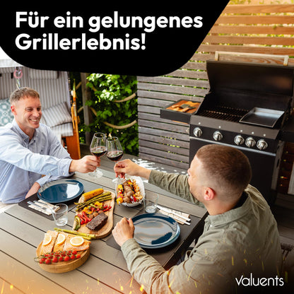 valuents Grillplatte Plancha Edelstahl 25 x 35 cm mit Grillspachtel