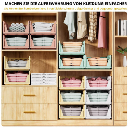 SNSLXH Schrank Organizer 8er Set, stapelbar & faltbar, weiss