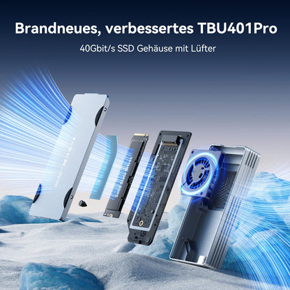 ANYOYO M.2 NVMe SSD Gehäuse 40Gbps - Thunderbolt, Lüfter