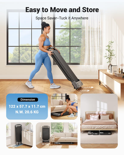 THERUN Laufband klappbar – Walking Pad für Zuhause 10 km/h