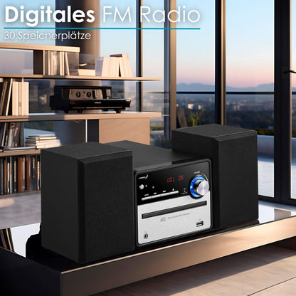 Cyberlux Mini HiFi Stereoanlage mit CD/MP3, USB und FM Radio