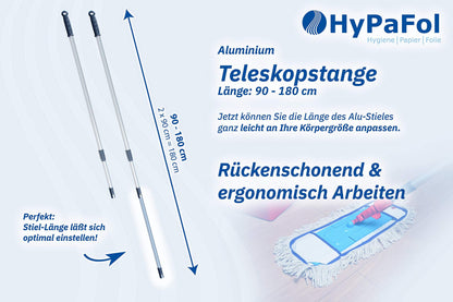 Hypafol Baumwoll-Wischmopp 50 cm Bodenwischer mit Magnetverschluss