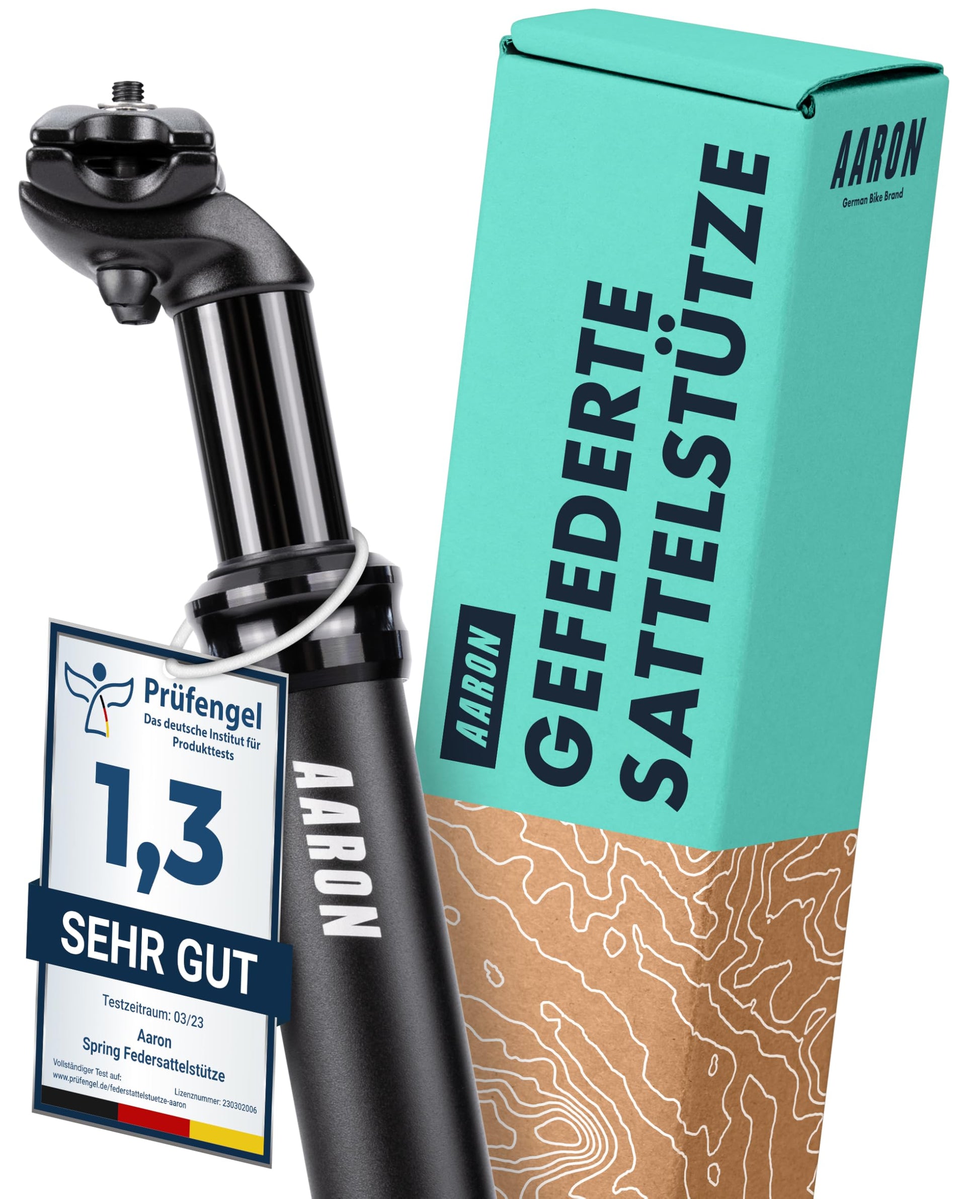 AARON Spring Federsattelstütze – 30.9mm x 350mm Schwarz