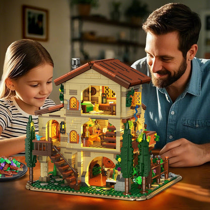 INSOON Weinberg Schloss Klemmbausteine mit Licht - 1826 Teile