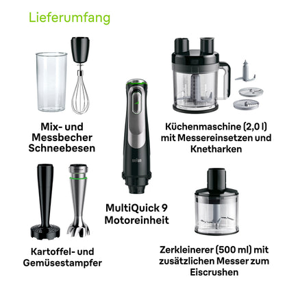 Braun MultiQuick 9 MQ9187XLI Stabmixer, 1200 Watt, schwarz