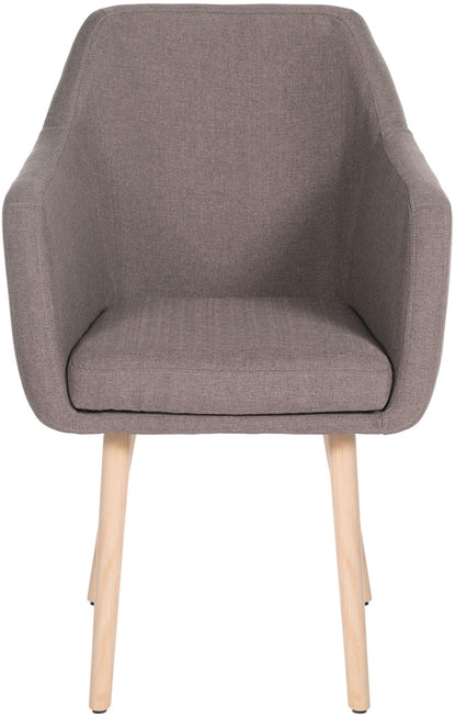 CLP Esszimmerstuhl Utrecht Stoffbezug Taupe Naturholz