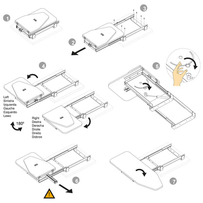 Emuca Klappbares Einbau-Bügelbrett 810x300 mm mit Bezug