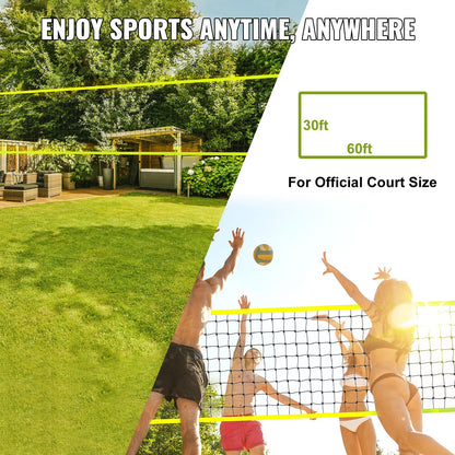 VEVOR Volleyballnetz Set, höhenverstellbar, mit Ball & Tragetasche