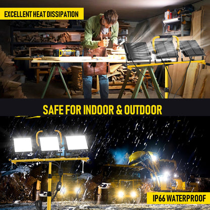 wowspeed LED Baustrahler 300W mit Stativ - Arbeitsleuchte