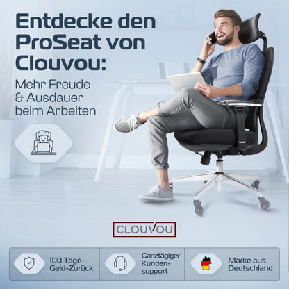 CLOUVOU ProSeat Ergonomischer Bürostuhl Schreibtischstuhl