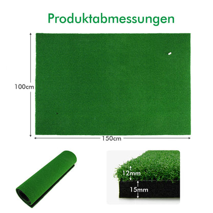 COSTWAY Golf Abschlagmatte 150x100cm inkl. Tees – Indoor/Outdoor