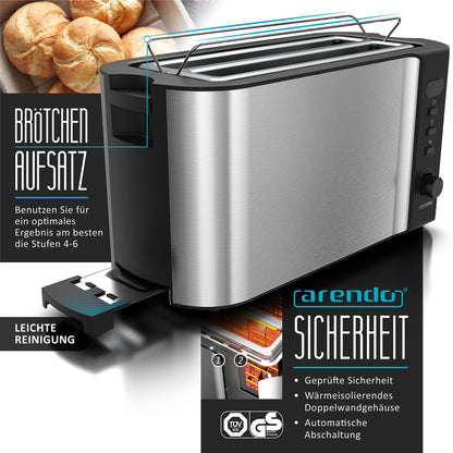 Arendo Wasserkocher Toaster Eierkocher Set – Edelstahl