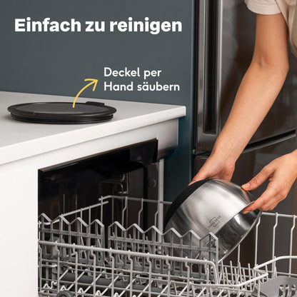 SILBERTHAL Edelstahl-Rührschüssel-Set mit Deckel, 3-teilig