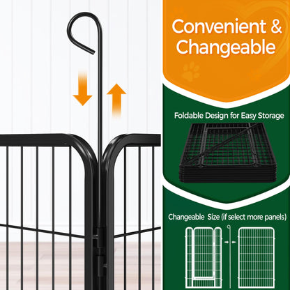 Yaheetech Welpenlaufstall – 8-teilig, 120cm hoch, faltbar