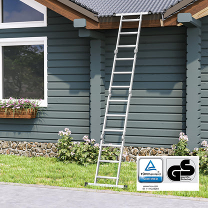 SONGMICS Alu Mehrzweckleiter GLT36M – 12 Stufen, 6 Positionen
