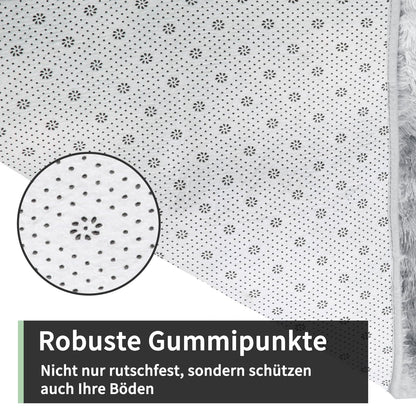 Sour Lemon Hochflor Teppich – grau 160x230 cm, waschbar & anti-rutsch