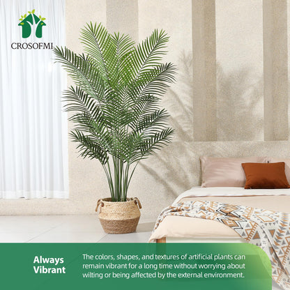 CROSOFMI Künstliche Palme 170 cm im Topf, Kunstpflanze für Wohnzimmer