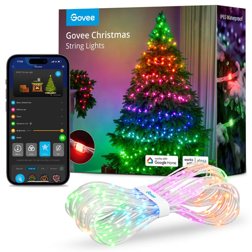 Govee RGBIC LED Weihnachtsbeleuchtung - Aussen 20M. Flexibles, mehrfarbiges LED-Band, witterungsbeständig. Dekoriert Häuser & Gärten.