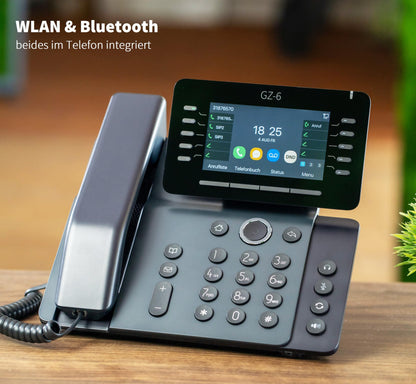 GEQUDIO VoIP Telefon GZ-6 - Fritzbox & Telekom kompatibel