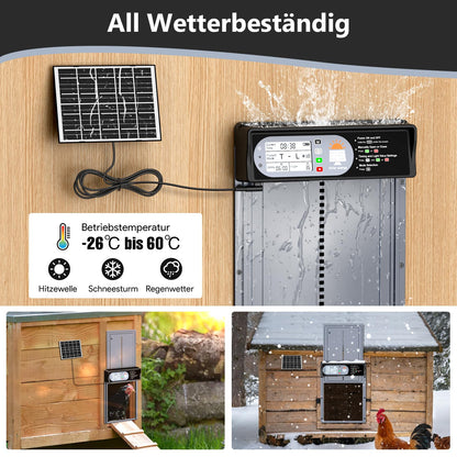 CHAMUTY Solar Hühnerklappe Automatisch - Grau Aluminium