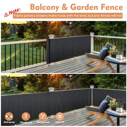 Sekey PVC Sichtschutzmatte 100x500 cm Balkon Sichtschutz Anthrazit