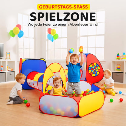 all Kids United Spielzelt 5-teilig mit Tunnel und Bällebad