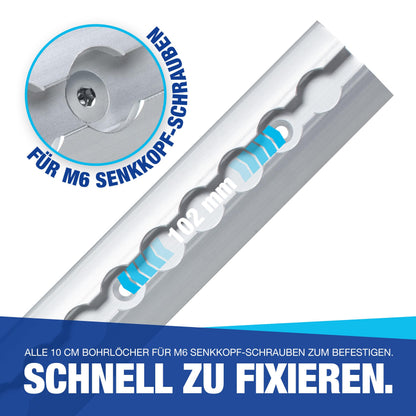 NTG Airlineschiene halbrund Aluminium eloxiert 2 Stück je 2 m