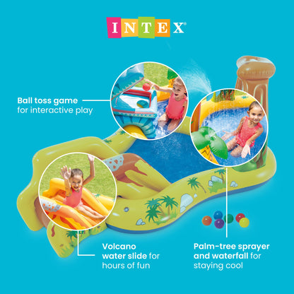 Intex 57444NP Play Center Dinosaurier, aufblasbares Planschbecken