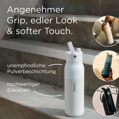 BRITA LARQ Essential Edelstahl Isolierflasche - Schwarz 1l