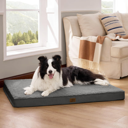 Bedsure orthopädisches Hundebett für grosse Hunde dunkelgrau 91x69 cm