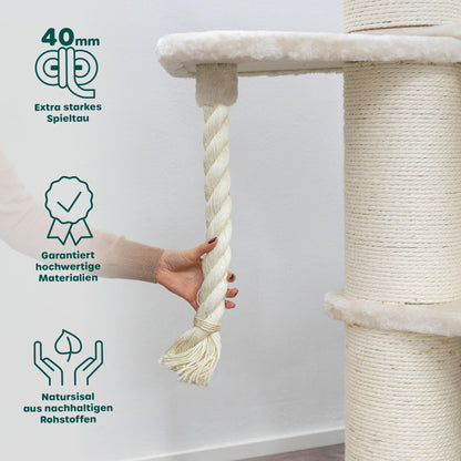 HAPPYPET Cooper Kratzbaum stabil - grosse Katzen 150cm Creme