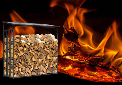 QUICK STAR Metall Kaminholzregal Anthrazit XXL 185x185cm Garten