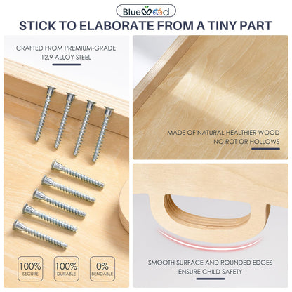 BlueWood 3-in-1 Montessori Indoor Kletterdreieck Set - Regenbogen