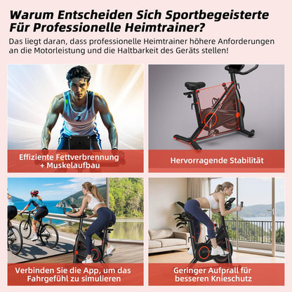 CHAOKE Profi Ultra-Leiser Ergometer Fahrrad - mit App