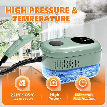 TwoOases Dampfreiniger Handgerät TC-SC-001, 1,1 L Tank, Grün