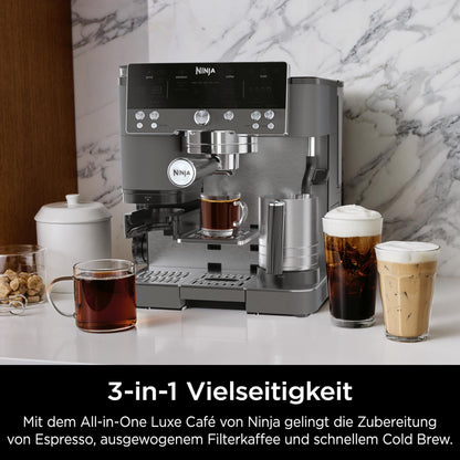 Ninja Luxe Premier 3-in-1 Kaffeemaschine - Grau-Metall ES601EUGM