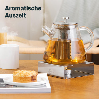 SILBERTHAL Teekanne Glas 1,5 Liter mit Siebeinsatz & Deckel