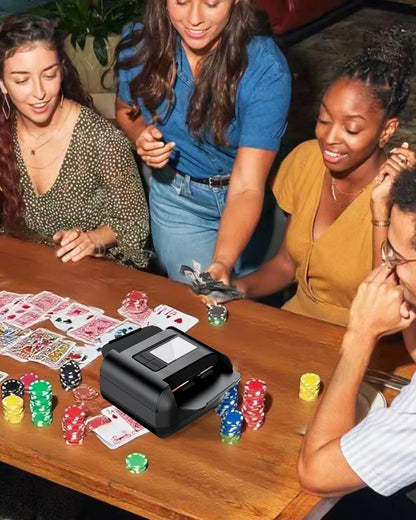 OBLITZON Elektrische Kartenmischmaschine für 1-2 Decks, 2000mAh