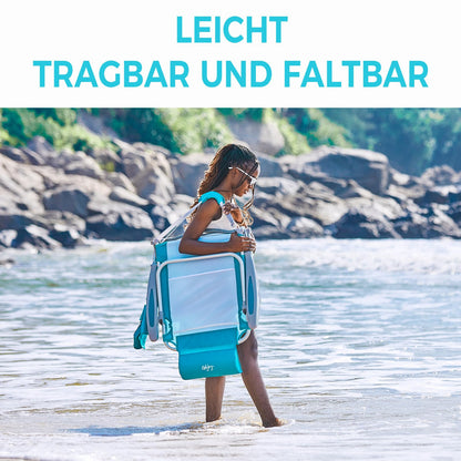WEJOY Strandstuhl Hochlehner leicht klappbar – Cyan