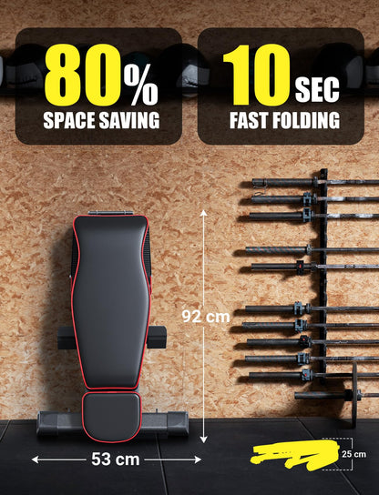 YOLEO Hantelbank klappbar – Profi verstellbar 400kg