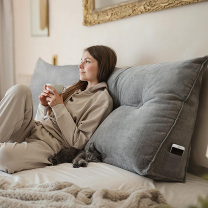 Björn&Schiller Rückenkissen Lesekissen Keilkissen - Grau 200 cm