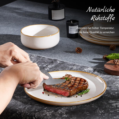 Homikit Geschirrset 18-tlg Steinzeug für 6 Personen – Jupiter Beige