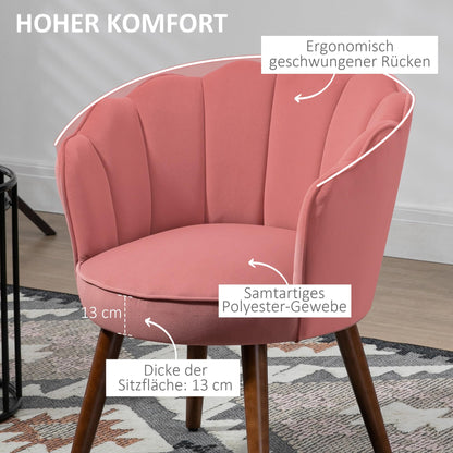 HOMCOM Esszimmerstuhl Sessel – Küche & Esszimmer Rosa
