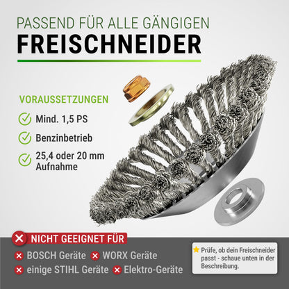 FISO Profi Unkrautbürste 2er Set – Wildkrautbürste für Motorsense