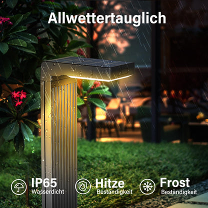 iseeway Solarlampen für Aussen, 4 Stück, 400LM, Bewegungsmelder, IP65