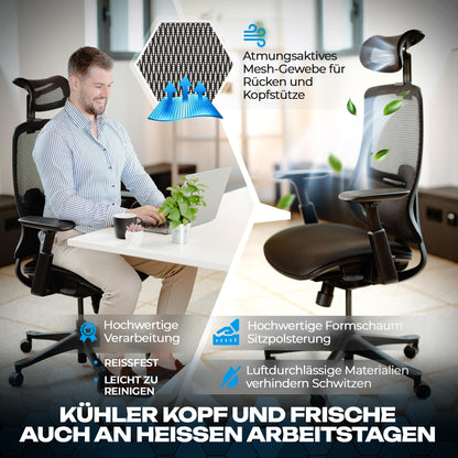 VALKENSTOL M5 Ergonomischer Bürostuhl Testsieger für Grosse