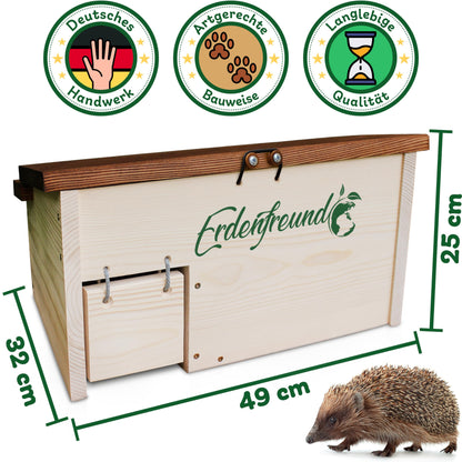 Erdenfreund® Igelhaus gross – Rattensicher, Labyrinth, Nisthaus