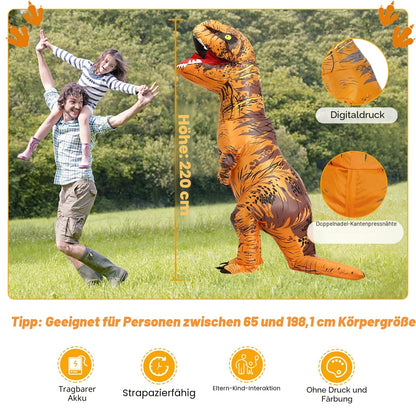TO.BE.NO.1 Aufblasbares T-Rex Dinosaurier-Kostüm Erwachsene Braun