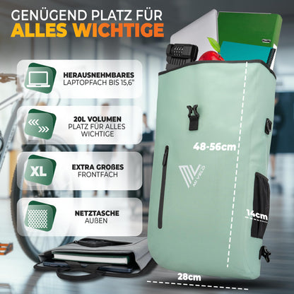 MIVELO 3in1 Wasserdichte Gepäckträgertasche - Mint 20L